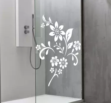 Floral Nature Patterns shower screen sticker - TenStickers