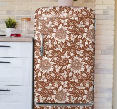 Floral paisley pattern fridge wrap - TenStickers