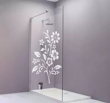 Floral vine design shower screen sticker - TenStickers