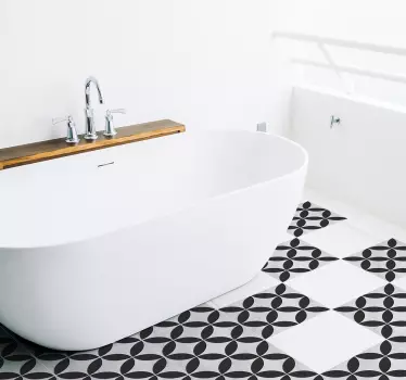 Flower pattern hydraulic floor sticker - TenStickers