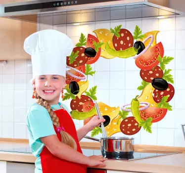 Food Wreath Crown Decal - TenStickers