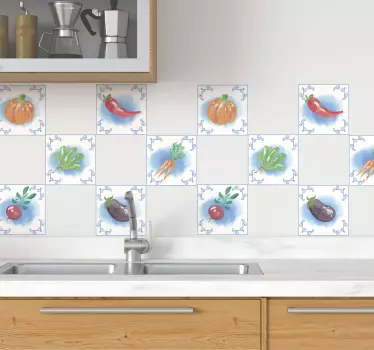 Fresh vegetables tile transfer - TenStickers