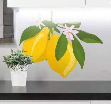 Fruit sticker lemon blossom design - TenStickers