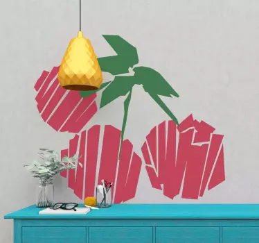 Fruit sticker strawberry cluster design - TenStickers