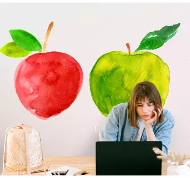 Fruit sticker watercolor apple design - TenStickers