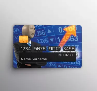 Funny stock joke blue credit card sticker - TenStickers