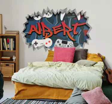 Gamer graffiti teenage wall decal - TenStickers