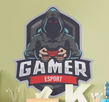 Gamer mascot logo Playstation decal - TenStickers