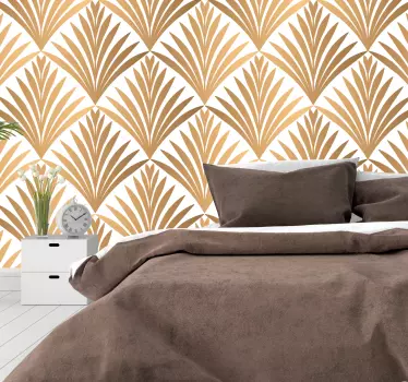 Geometric leaf headboard wall decal - TenStickers