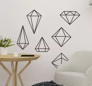 Set of prism geometric wall sticker - TenStickers