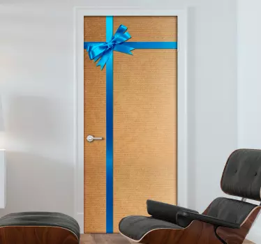 Gift Wrap Door Sticker - TenStickers