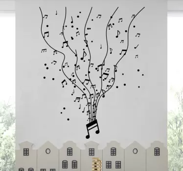 Glef with notes musical sticker - TenStickers