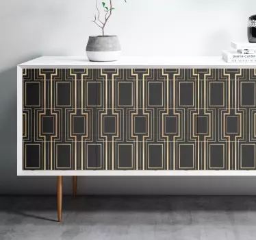 Golden and black deco pattern decals for furniture - TenStickers