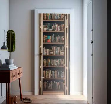 Hallway through a library door vinyl sticker - TenStickers