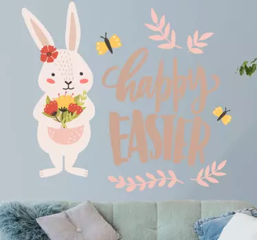 Happy Easter butterflies wall decor - TenStickers