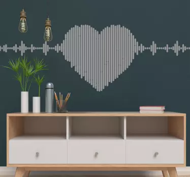 heart melody listen musical wall decal - TenStickers
