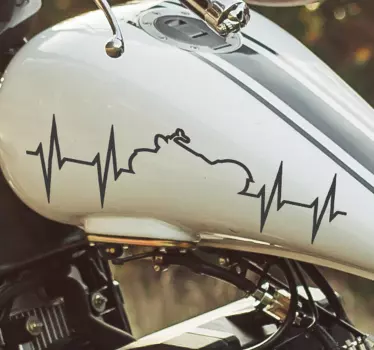 Heartbeat custom Motorcycle sticker - TenStickers