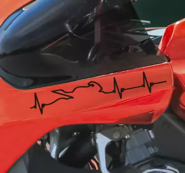 Moto Heartbeat Motorcycle stickers - TenStickers