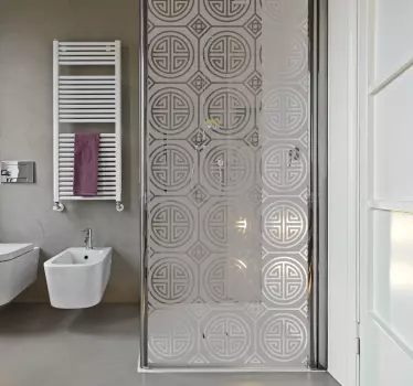 Japanese minimalism (partition) shower screen sticker - TenStickers