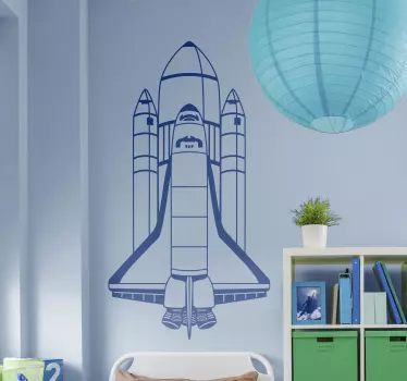 Kids rocket launch space wall sticker - TenStickers