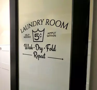 Laundry glass doort decal - TenStickers