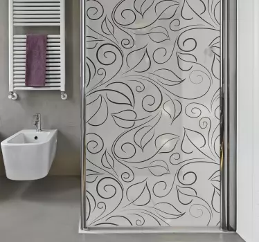 leaf pattern shower decal - TenStickers