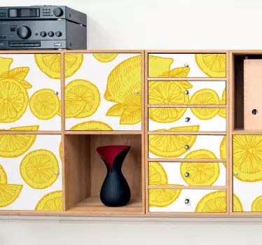 Lemon Slice Pattern fruit sticker - TenStickers