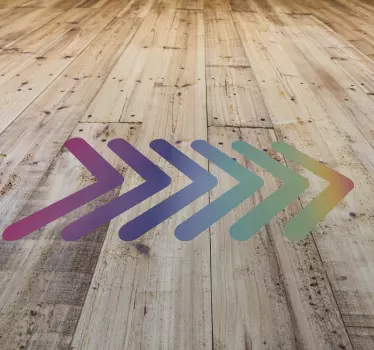 Line direction vinyl sticker floor tile decal - TenStickers