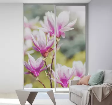 Magnolia flowers decoration window decal - TenStickers
