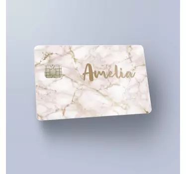 Customised name marble texture credit card sticker - TenStickers