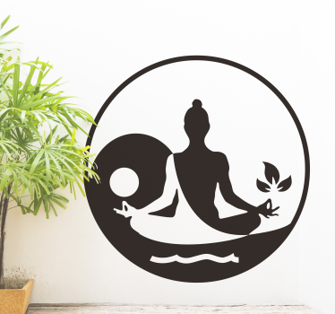 Meditating Buddha Home Wall Sticker - TenStickers