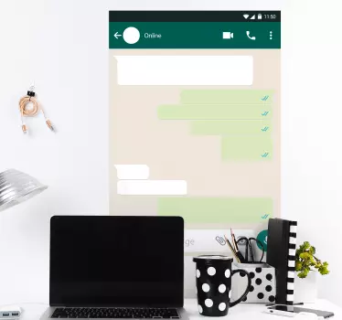 Messaging Interface Display whiteboard sticker - TenStickers