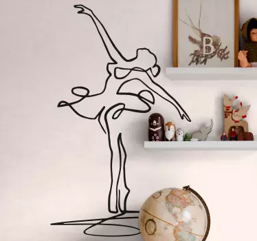 Minimalist Ballerina dance sticker - TenStickers