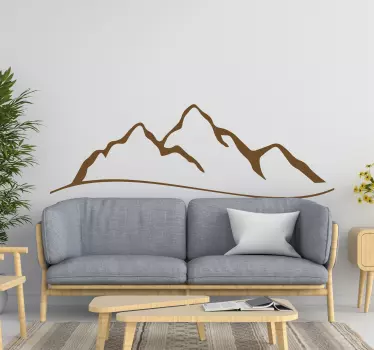 minimalistic mountain nature wall decal - TenStickers