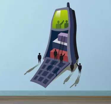 Mobile phone concept wall sticker - TenStickers