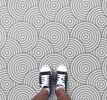 Modern grey circles vinyl stickers for floor - TenStickers