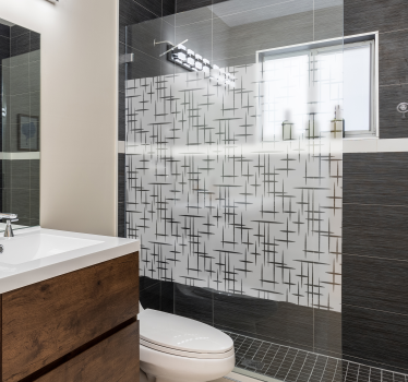 Modern lines  shower screen decal - TenStickers