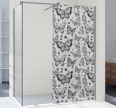 Monocolor butterflies and dots shower sticker - TenStickers