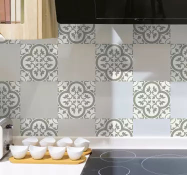 Moroccan tile evergreen fog color tile transfer - TenStickers