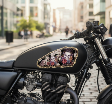 Motorcycle decals dead rose rider - TenStickers