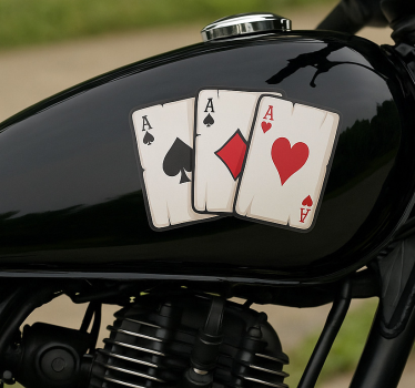 Motorcycle decals four aces playing cards decal - TenStickers