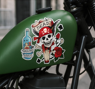 Motorcycle decals green fuel tank - TenStickers