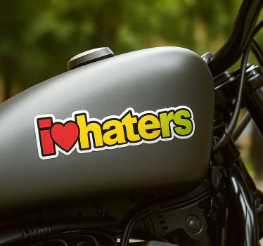 Motorcycle decals hater love text - TenStickers