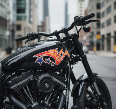 Motorcycle decals liberty fire - TenStickers