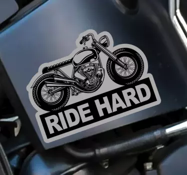 Motorcycle decals ride hard - TenStickers