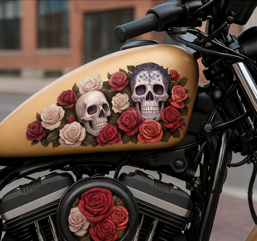 Motorcycle decals rose rider - TenStickers