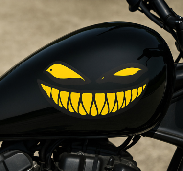 Motorcycle decals shadow smirk - TenStickers