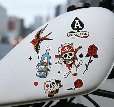 Motorcycle decals tattoo fuel tank - TenStickers