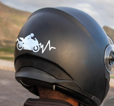 Motorcycle heart beat artwork motorcycle decals - TenStickers