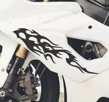Motorcycle with flames Motorcycle decal - TenStickers